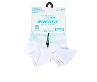 Copper Fit 6 Pack Women's Energy Quarter Crew Socks