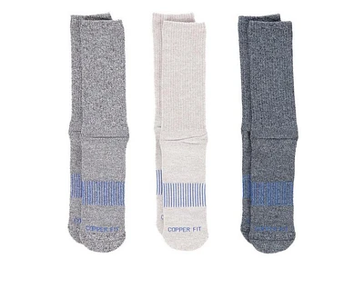 Copper Fit 3 Pack Men Energy Dress Cushioned Crew Socks