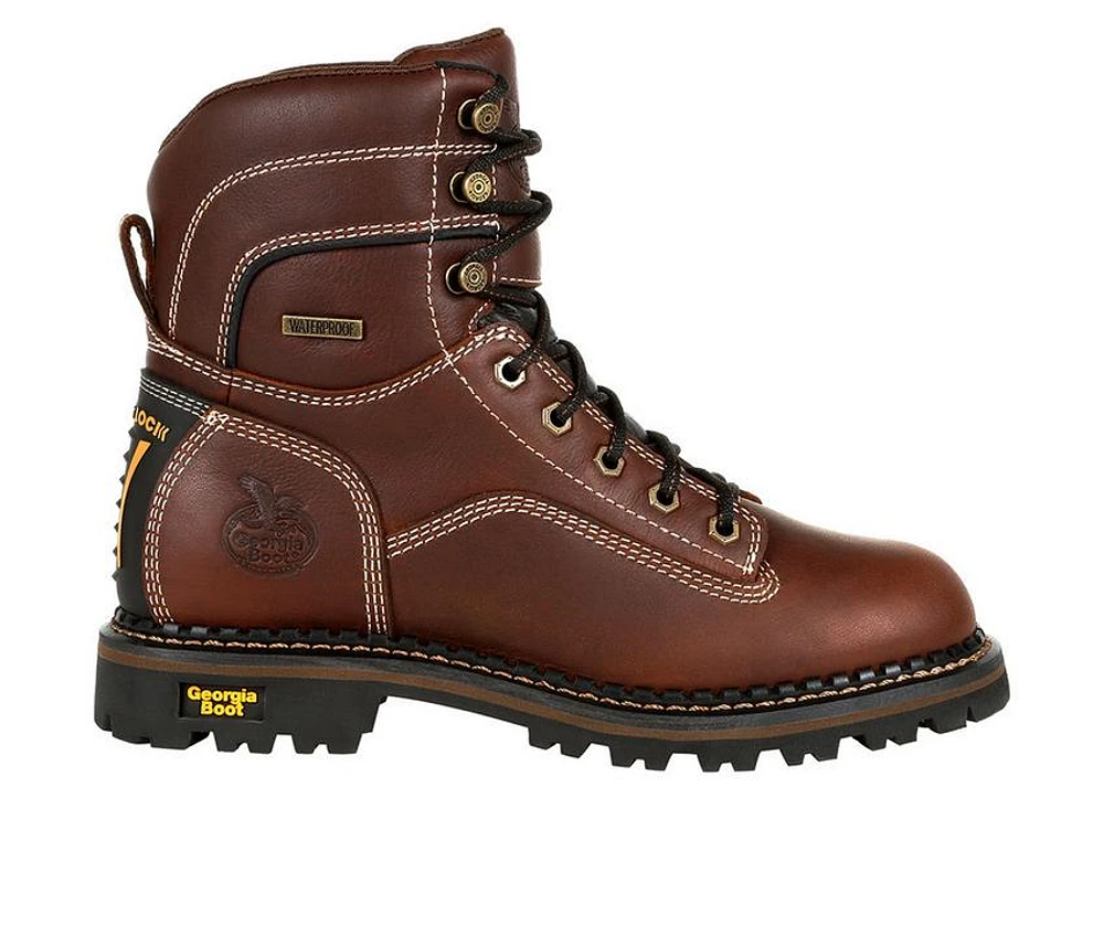 Women's Georgia Boot AMP LT Logger Alloy Toe Waterproof Low Heel Work Boots