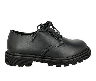 Women's Gotta Flurt Academy Black Synthetic Leather Oxford Student Shoes