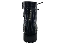 Girls' Gotta Flurt Little Kid & Big Swag II Sequin Short Shaft Combat Boot