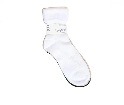 LEGALE 3pp Ribbed Turn Cuff Socks