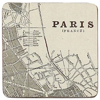 Paris Map Coasters - Set of 6