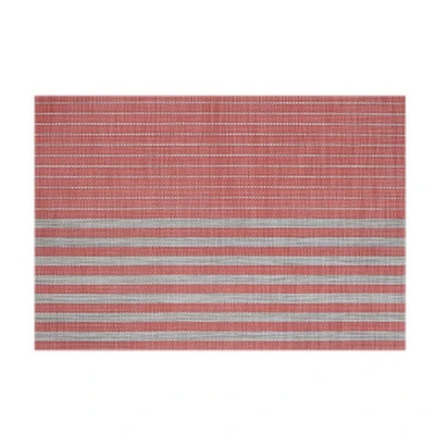 Vinyl Placemat - Red Linen Stripe