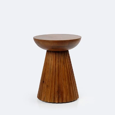 Ambrose Hourglass Accent Table - Natural Shesham