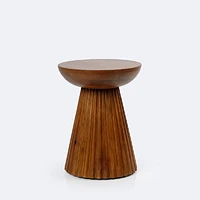 Ambrose Hourglass Accent Table - Natural Shesham