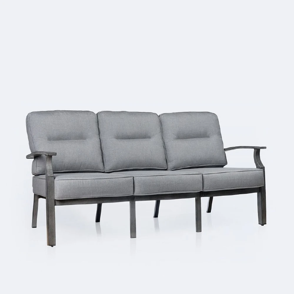 Belvedere Aluminum Sofa - Brushed Grey