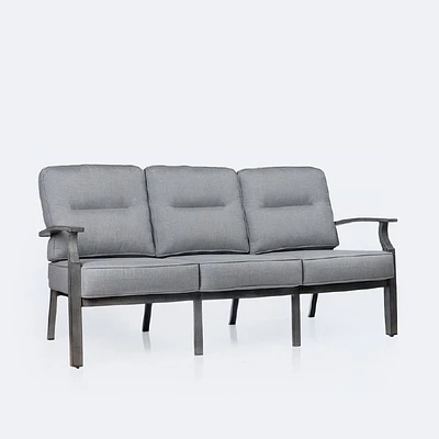 Belvedere Aluminum Sofa - Brushed Grey