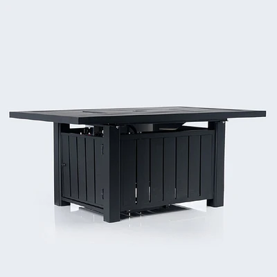 Belvedere 35"x56" Rectangular Firepit Table - Black