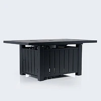 Belvedere 35"x56" Rectangular Firepit Table - Black