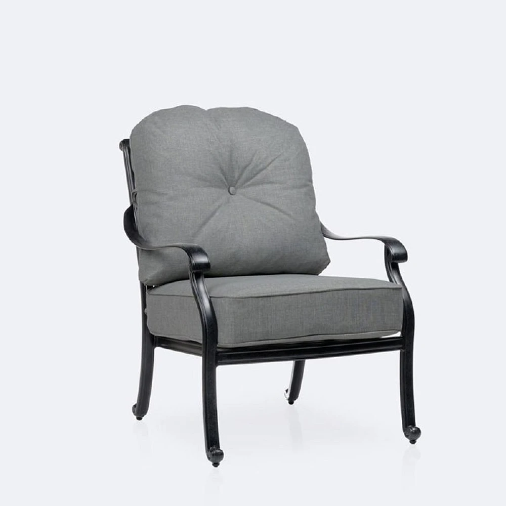 Blanca Club Chair – Black Tippet Frame – Dark Grey Cushions