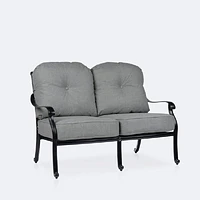 Blanca Loveseat – Black Tippet Frame – Dark Grey Cushions