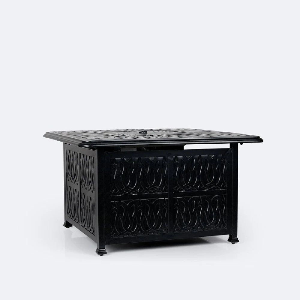 Breeze 42" Square Firepit Table - Black Tippet