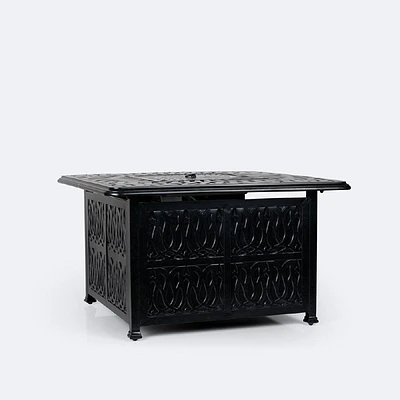 Breeze 42" Square Firepit Table - Black Tippet
