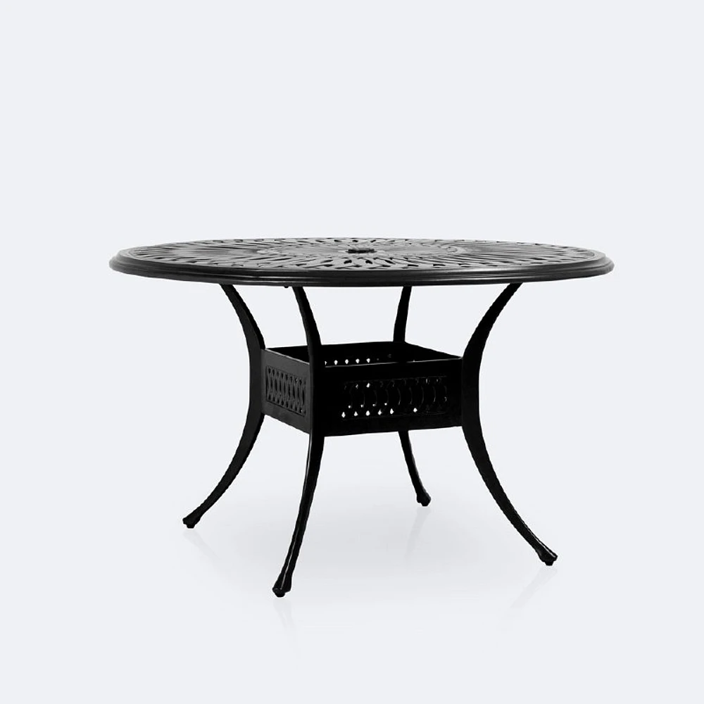 Breeze 48" Round Dining Table – Black Tippet