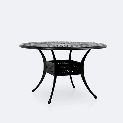 Breeze 48" Round Dining Table – Black Tippet
