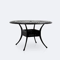 Breeze 48" Round Dining Table – Black Tippet