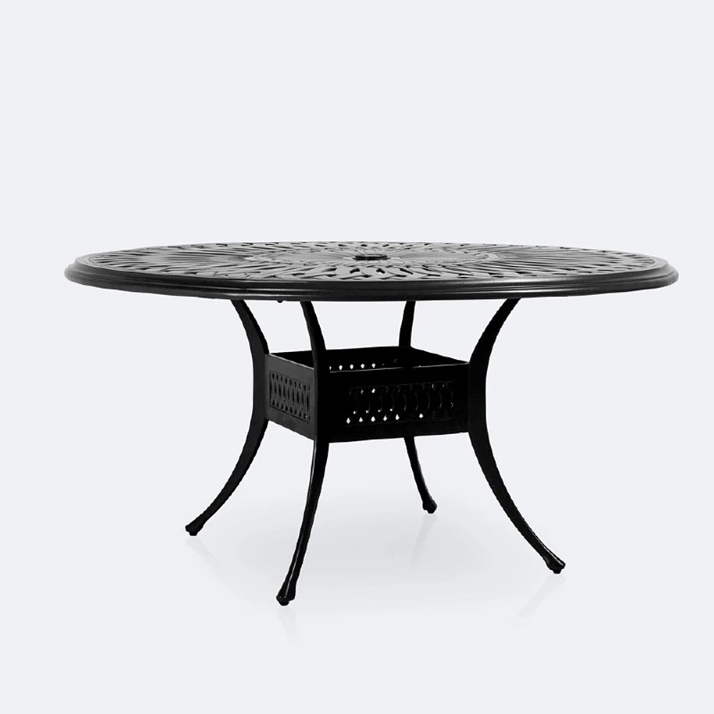 Breeze 60" Round Dining Table - Black Tippet