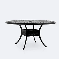 Breeze 60" Round Dining Table - Black Tippet