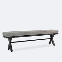 Dakota Bench - Black Frame, Grey Cushion