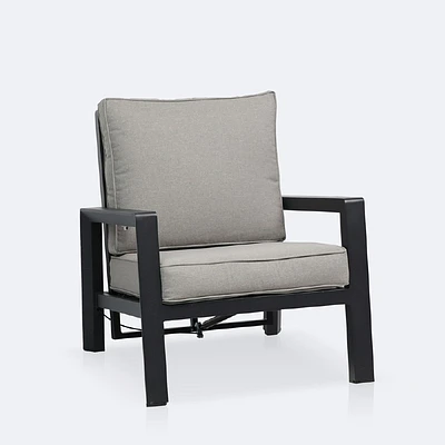 Elloise Reclining Chair - Black Frame, Grey Clay Cushions