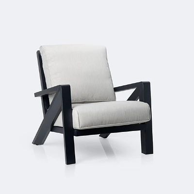 Eros Club Chair, Black Frame, Sand Cushions