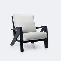 Eros Club Chair, Black Frame, Sand Cushions