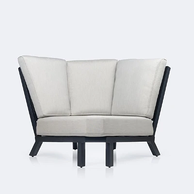 Eros Corner Chair, Black Frame, Sand Cushions