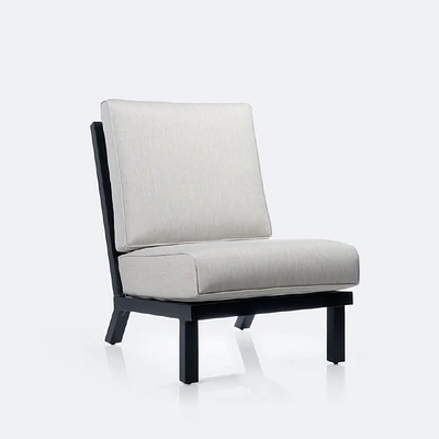 Eros Side Chair, Black Frame, Sand Cushions