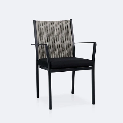 Finn Dining Chair - Black Frame - Carbon Black Cushion