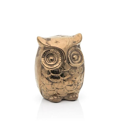 Ceramic Gold Owl