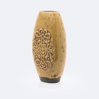 Ceramic Mustard Floral Vase