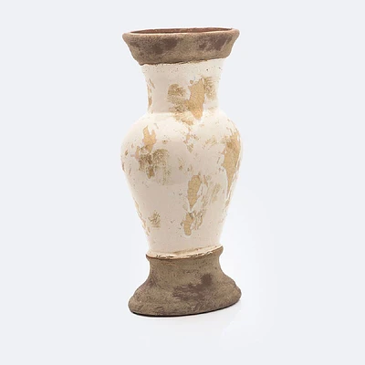 Ceramic Cream and Brown Vase