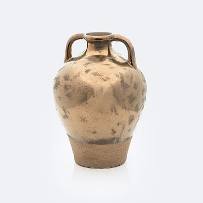 Ceramic Gold Vase with Handles