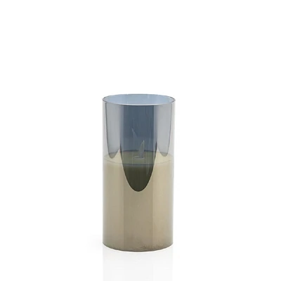 LED Candle w/Tinted Glass-Med