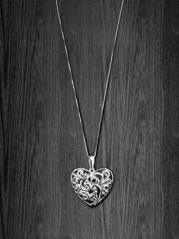 Silver Heart Pendant with Chain