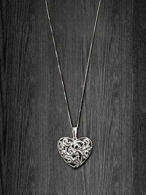 Silver Heart Pendant with Chain