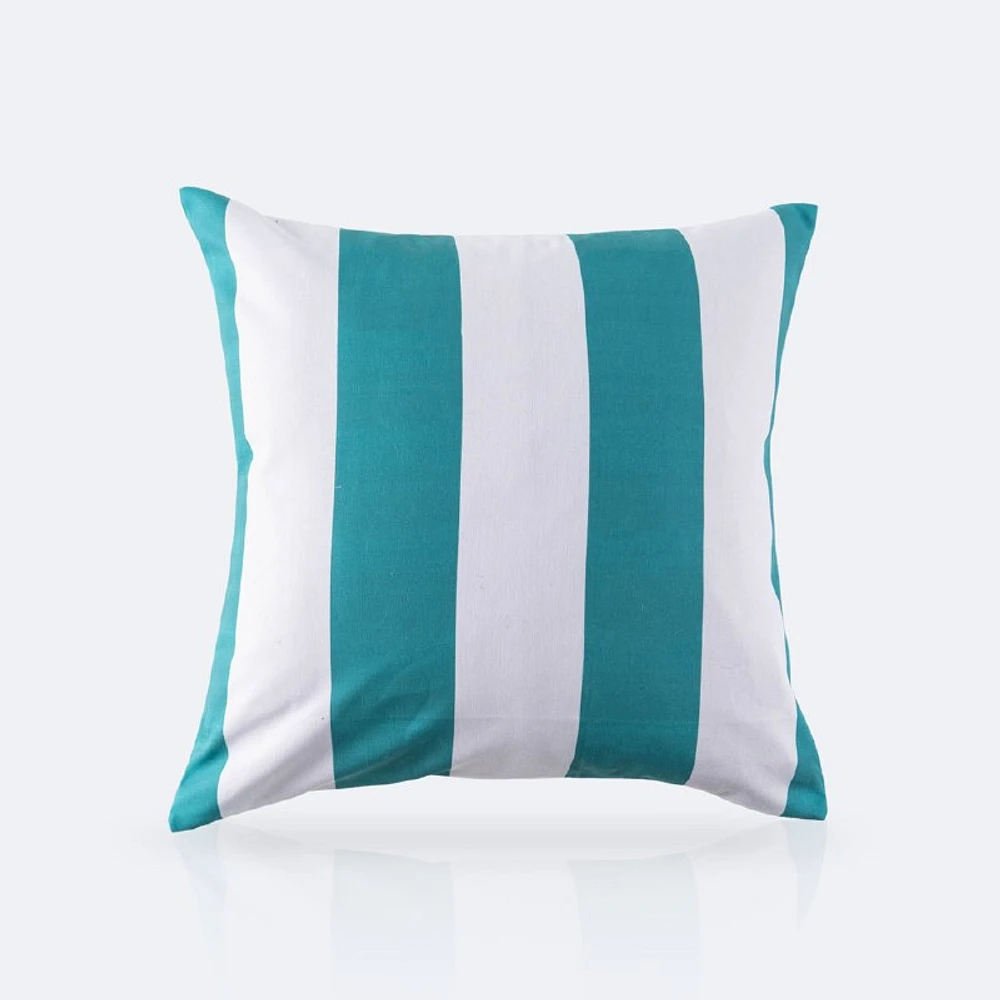 Throw Pillow 18X18 - Aqua Stri