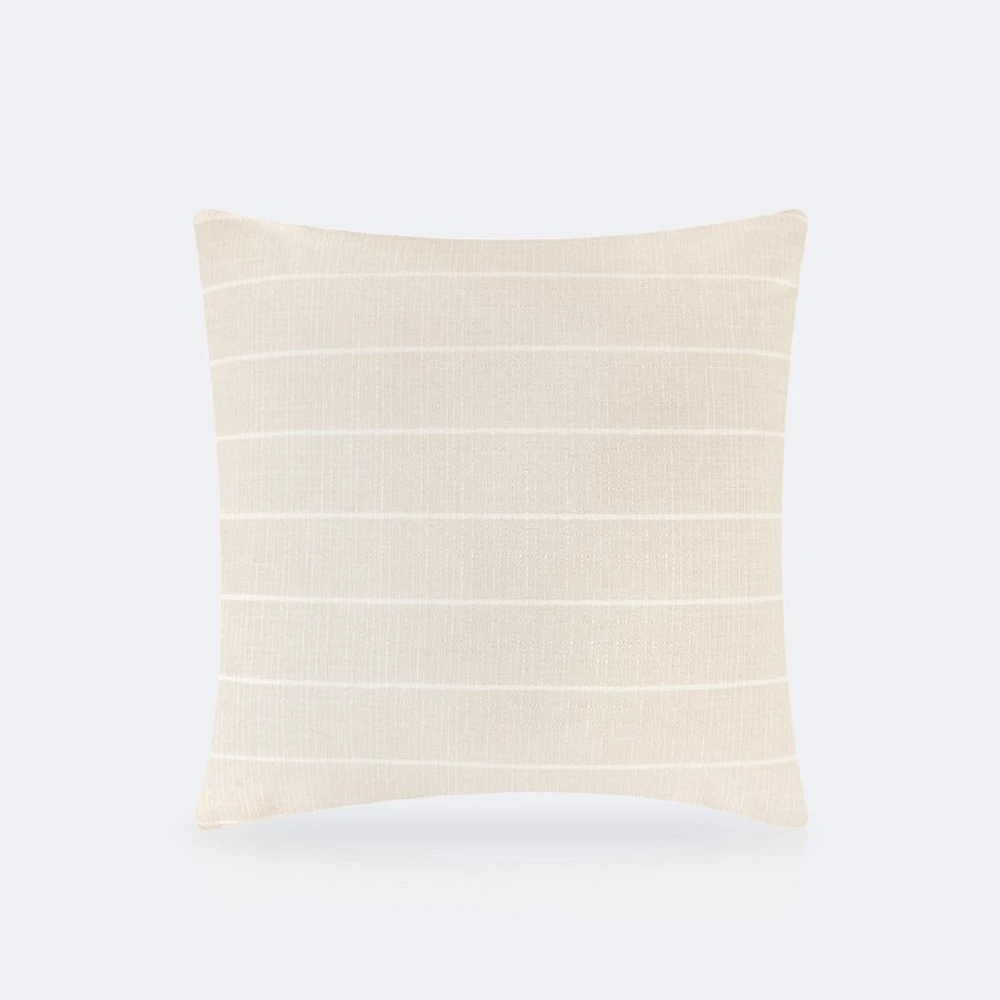 Throw Pillow 18 x 18 - Grey w/ White Stripes