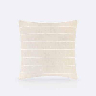 Throw Pillow 18 x 18 - Grey w/ White Stripes