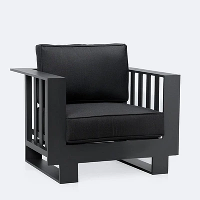 Renfrew Club Chair -  Black Frame - Carbon Black Cushion