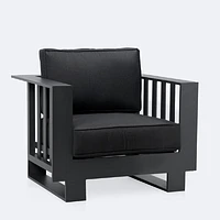 Renfrew Club Chair -  Black Frame - Carbon Black Cushion