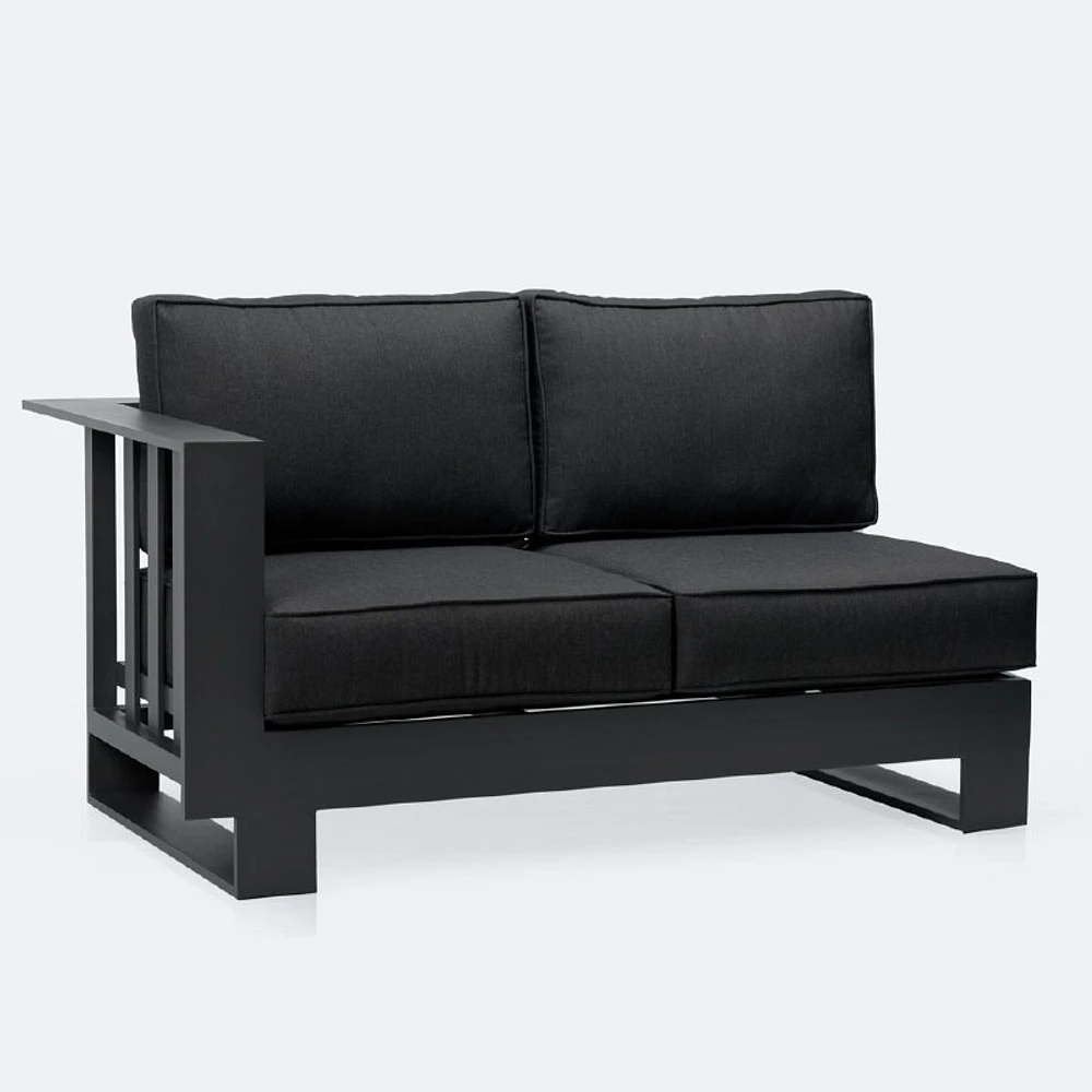 Renfrew Left Hand Facing Loveseat -  Black Frame - Carbon Black Cushion