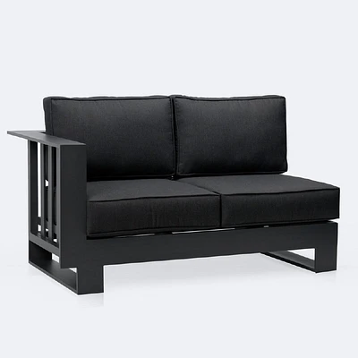 Renfrew Left Hand Facing Loveseat -  Black Frame - Carbon Black Cushion