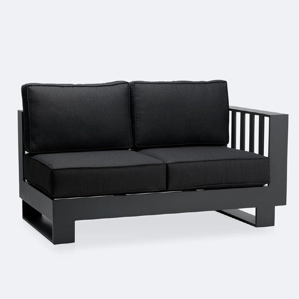 Renfrew Right Hand Facing Loveseat - Black Frame - Carbon Black Cushion