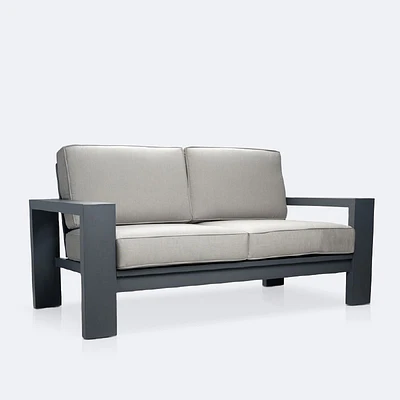 Shoreline Loveseat - Dark Grey Frame, Spectrum Dove Cushions