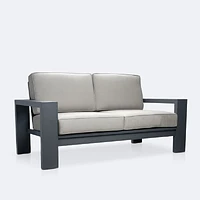 Shoreline Loveseat - Dark Grey Frame, Spectrum Dove Cushions