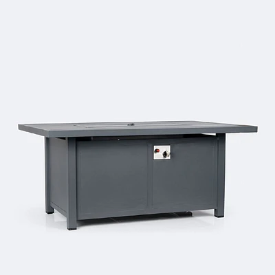 Shoreline 36"x56" Rectangular Firepit Table - Dark Grey