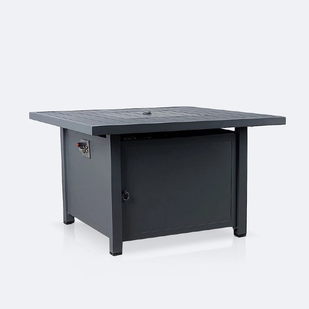 Shoreline 41" Square Firepit Table - Dark Grey