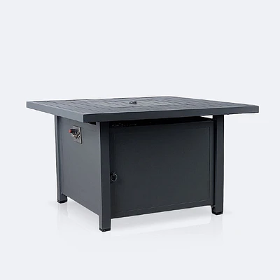 Shoreline 41" Square Firepit Table - Dark Grey